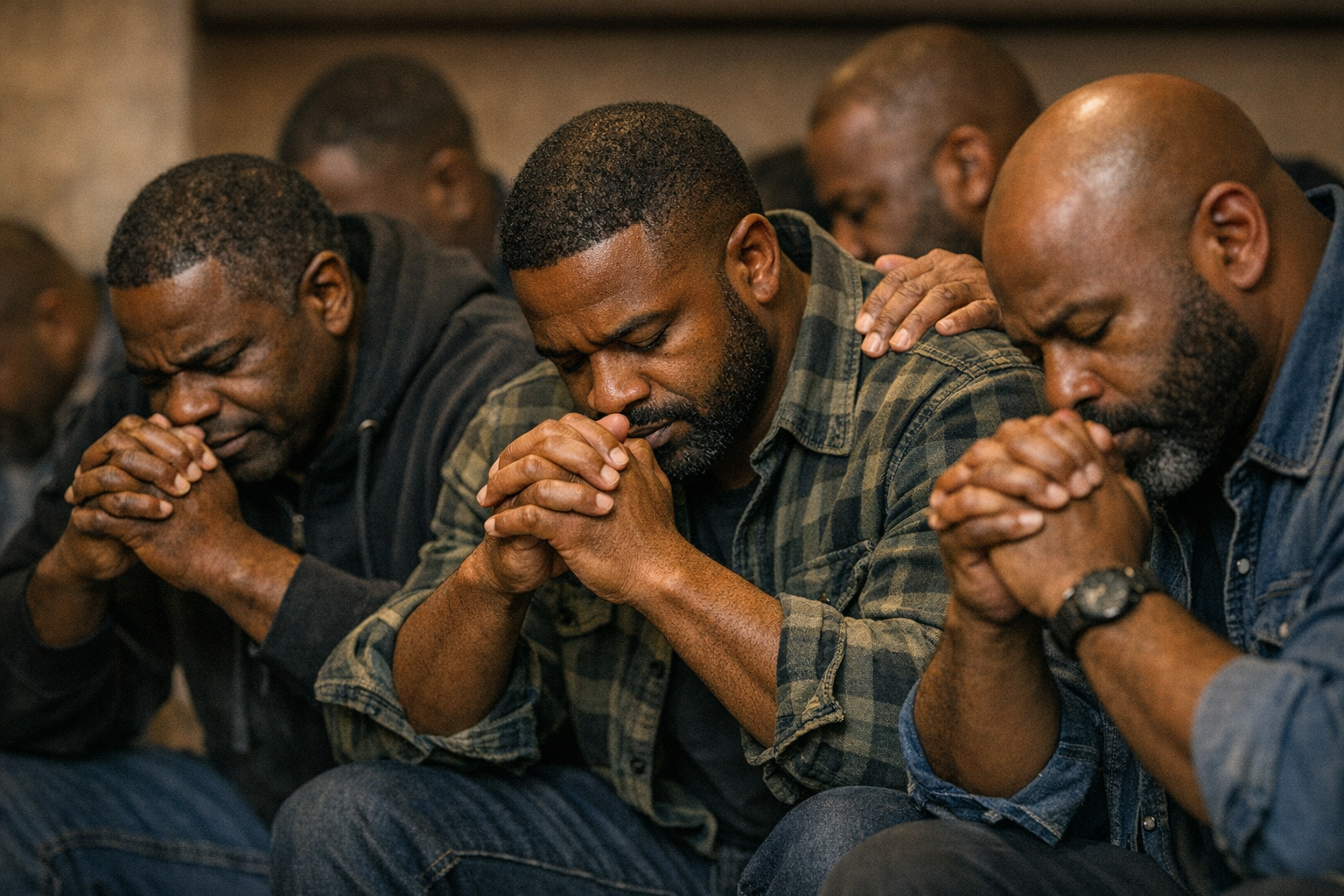 african american men praying